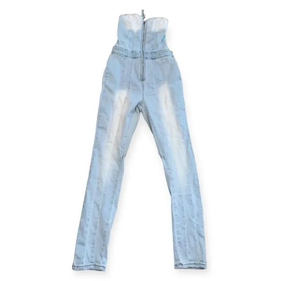 Vintage Light Blue Jumpsuit - Picture 1 of 5